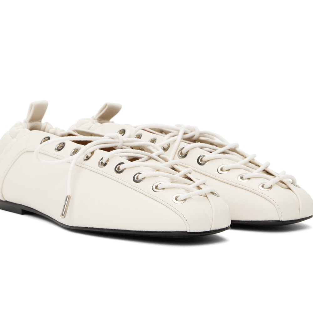 Ganni Cream Flats with Minimalist Design